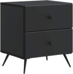 vidaXL Noptiera neagra cu 2 sertare, lemn prelucrat, 43 x 34, 5 x 47, 5 cm (895447)