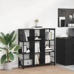 vidaXL Raft pentru carti Stejar Negru 102 x 32 x 104, 5 cm GartenMobel Dekor (884006) Biblioteca