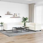 vidaXL Canapea Chesterfield cu 2 si 3 locuri, piele ecologica, alb GartenMobel Dekor (272250) Canapea