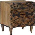 vidaXL Noptiera maro din lemn masiv de mango, 2 sertare, 40 x 33, 5 x 46 cm (4018330)