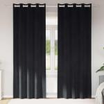 vidaXL Perdele opace 2 pcs Negru 140 x 260 cm Catifea GartenMobel Dekor (4107167)