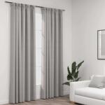 vidaXL Perdele opace aspect panza, carlige, 2 buc. gri, 140x225 cm GartenMobel Dekor (321173)