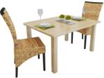 vidaXL Scaune de bucatarie, 2 buc. , abaca & lemn masiv de mango GartenMobel Dekor (243233)