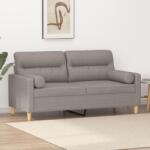 vidaXL Canapea cu 2 locuri cu pernute, gri taupe, 140 cm, textil GartenMobel Dekor (3200828) Canapea