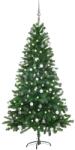 vidaXL Brad Craciun pre-iluminat artificial set globuri, verde, 180 cm GartenMobel Dekor (3077727)