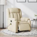 vidaXL Fotoliu electric de masaj rabatabil, crem, textil GartenMobel Dekor (3205313)