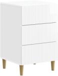vidaXL Noptiera alb lucios cu 3 sertare, 43 x 41 x 66, 5 cm, vidaXL (894559)