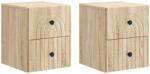 vidaXL Set 2 noptiere suspendate cu 4 sertare, stejar sonoma, 33 x 34, 5 x 40 cm (898130)