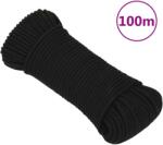 vidaXL Franghie de lucru, negru, 5 mm, 100 m, poliester GartenMobel Dekor (152809)