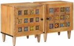 vidaXL Set 2 noptiere din lemn masiv de mango, naturale, 40 x 33 x 46 cm (4018257)