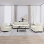 vidaXL Set de canapele cu perne, 3 piese, crem, catifea GartenMobel Dekor (3201484) Canapea