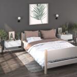 vidaXL Noptiere de perete, 2 buc. , alb extralucios GartenMobel Dekor (810948)