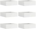 vidaXL Margine pentru gazon 6 pcs Alb 40 x 40 x 13 cm Otel GartenMobel Dekor (874705)