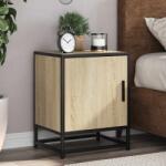 vidaXL Dulapuri noptiere 2 buc Stejar Sonoma lemn prelucrat si metal GartenMobel Dekor (848712)