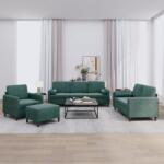 vidaXL Set canapea cu perne, 4 piese, verde închis, catifea GartenMobel Dekor (3201966) Canapea