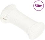 vidaXL Franghie de barca, alb complet, 5 mm, 50 m, polipropilena GartenMobel Dekor (152545)