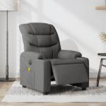 vidaXL Fotoliu electric de masaj rabatabil, gri închis, textil GartenMobel Dekor (3206637)