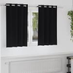vidaXL Perdele Opaque cu Inel 2 pcs Negru 140 x 140 cm Poliester GartenMobel Dekor (4107318)