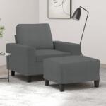vidaXL Fotoliu canapea cu taburet, gri închis, 60 cm, textil GartenMobel Dekor (3201144) Canapea