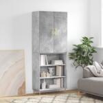 vidaXL Dulap înalt, gri beton, 69, 5x34x180, lemn compozit GartenMobel Dekor (3196063) Comoda