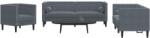 vidaXL Set canapele Chesterfield cu perne rulou, 3 piese, gri, catifea GartenMobel Dekor (3209282) Canapea