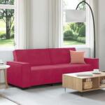 vidaXL Canapea cu 3 locuri, rosu vin, 220x78x84 cm, material catifea GartenMobel Dekor (4105034) Canapea