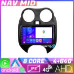 Edotec Navigatie Nissan Micra 2010-2014 Android 12, 4GB RAM, 64GB, CarPlay (NAV2-9-4+64|K-micra2010)