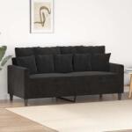 vidaXL Canapea cu 2 locuri, negru, 140 cm, catifea GartenMobel Dekor (359308) Canapea