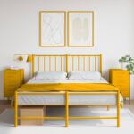 vidaXL Noptiere 2 buc. galben mustar 36x39x68 cm otel laminat la rece GartenMobel Dekor (843085)