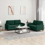 vidaXL Set de canapele cu perne, 2 piese, verde închis, catifea GartenMobel Dekor (3201498) Canapea