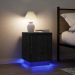 vidaXL Noptiere cu lumini LED 2 buc Negru 38x34x50 cm GartenMobel Dekor (861268)