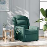 vidaXL Fotoliu de masaj rabatabil, verde închis, material textil GartenMobel Dekor (4015612)
