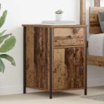 vidaXL Set 2 noptiere lemn vechi, cu sertar si usa, 40x42x60 cm, lemn compozit (875781)