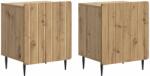 vidaXL Set 2 noptiere dormitor stejar artizanal cu usa, 43 x 34, 5 x 52 cm (894354)