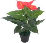 vidaXL Planta artificiala Anthurium cu ghiveci, 45 cm, rosu si galben GartenMobel Dekor (244446)