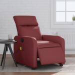 vidaXL Fotoliu de masaj electric rabatabil, rosu vin, piele ecologica GartenMobel Dekor (3206746)
