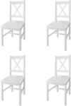 vidaXL Scaune de bucatarie, 4 buc. , alb, lemn de pin GartenMobel Dekor (241511)