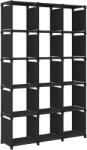 vidaXL Raft expunere, 15 cuburi, negru, 103x30x175, 5 cm, textil GartenMobel Dekor (322618) Biblioteca