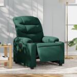 vidaXL Fotoliu electric de masaj rabatabil, verde închis, textil GartenMobel Dekor (3206642)