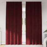 vidaXL Perdele opace 2 pcs Rosu Vin 140 x 225 cm Catifea GartenMobel Dekor (4107305)