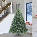 vidaXL Brad de Craciun artificial cu 300 LED Verde 240 cm PE si PVC GartenMobel Dekor (3397881)