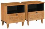 vidaXL Set 2 noptiere maro deschis din lemn, cu sertar, 40 x 33 x 46 cm (4018087)