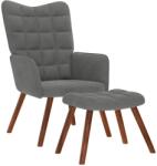 vidaXL Fotoliu relaxant cu taburet gri închis, catifea GartenMobel Dekor (4016822)