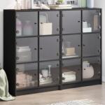 vidaXL Biblioteca cu usi, negru, 136x37x109 cm, lemn compozit GartenMobel Dekor (3206511) Comoda