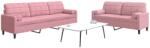 vidaXL Set canapele cu perne/rulouri, 2 piese, roz, catifea GartenMobel Dekor (3278494) Canapea