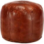 vidaXL Taburet, cafeniu-rosiatic, 40x35 cm, piele naturala de capra GartenMobel Dekor (248129)