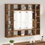 vidaXL Dulap cu oglinda Lemn vechi 91 x 15 x 76.5 cm Lemn compozit GartenMobel Dekor (879456)