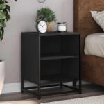 vidaXL Noptiera neagra 40x31x50 cm lemn prelucrat si metal GartenMobel Dekor (848699)