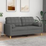 vidaXL Canapea cu 2 locuri cu pernute, gri închis, 140 cm, textil GartenMobel Dekor (3200783) Canapea
