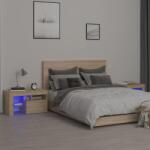 vidaXL Noptiere cu lumini LED, 2 buc. , stejar sonoma, 70x36, 5x40 cm GartenMobel Dekor (3152772)